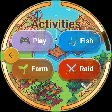 Activity Screen - Various mini-games and activities